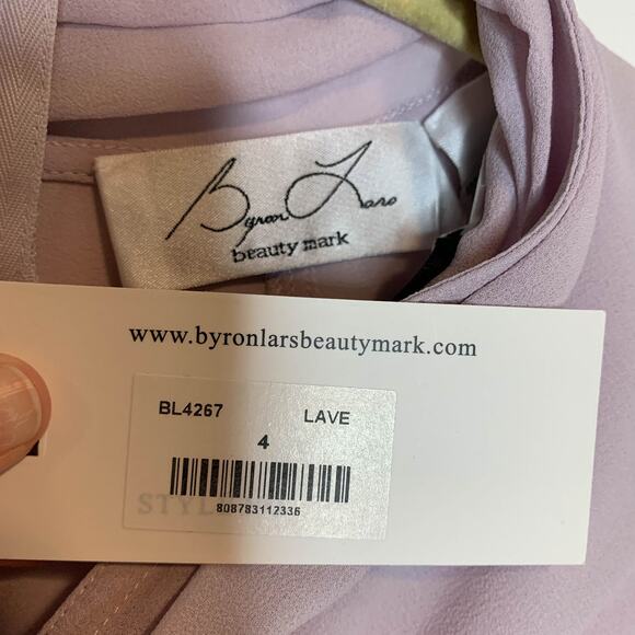 NWT BYRON LARS Beauty Mark Lavender Flounced Georgette top bow fairycore 2593 - Picture 7 of 10